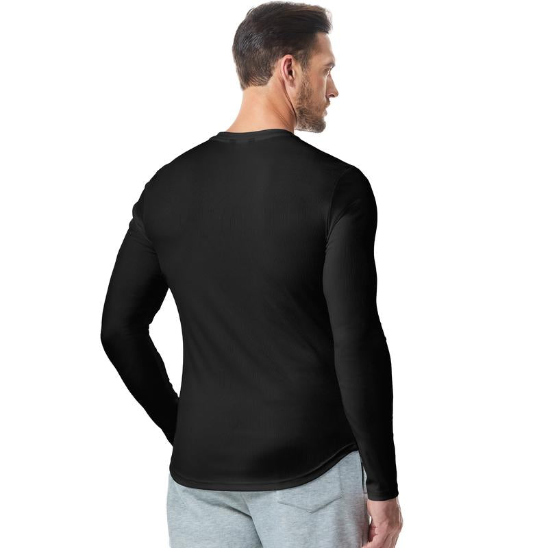Herren-T-Shirt mit Stretch-Ripp🔥 – V-Ausschnitt, lange Ärmel, bequem-4