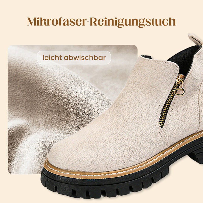 🥾 Damenschuhe trendig und komfortabel, runde Spitze mit Zip 🌟👢-7