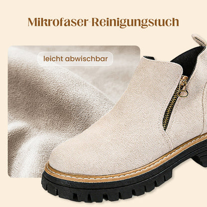 🥾 Damenschuhe trendig und komfortabel, runde Spitze mit Zip 🌟👢-7