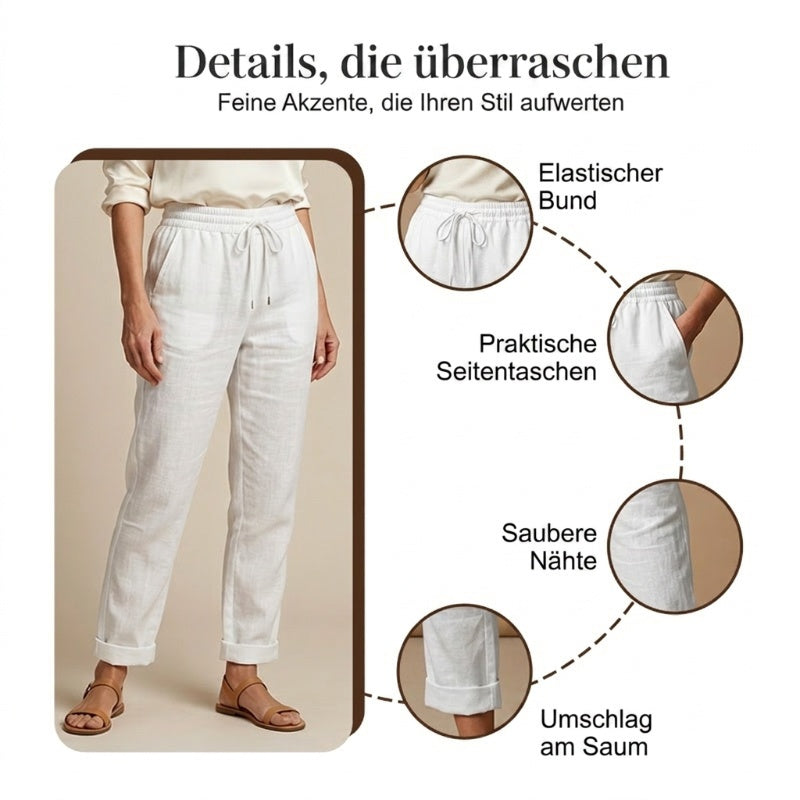 👖 50% RABATT! 🌿 Damenhose aus Baumwolle & Leinen – Elastischer Bund, atmungsaktiv & bequem – Perfekt für lässigen Sommer-Look ☀️-9