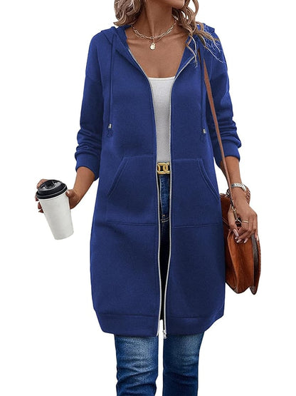 🔥✨Damen Fleece‑Kapuzenpullover mit Reißverschluss-15