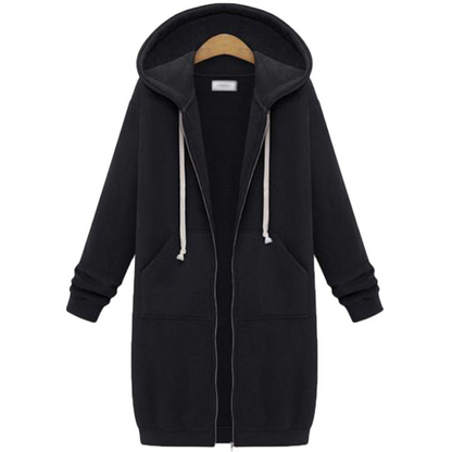 🔥✨Damen Fleece‑Kapuzenpullover mit Reißverschluss-19