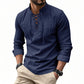 🔥HOT SALE🔥Men's Vintage V-neck T-shirt Linen Pirate Medieval Viking Gothic Tops Shirts Long Sleeved-4