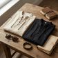 🔥HOT SALE🔥Men's Vintage V-neck T-shirt Linen Pirate Medieval Viking Gothic Tops Shirts Long Sleeved-7