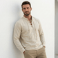 🔥HOT SALE🔥Men's Vintage V-neck T-shirt Linen Pirate Medieval Viking Gothic Tops Shirts Long Sleeved-10