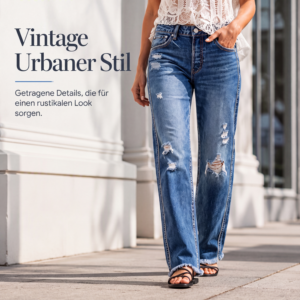 💎👖 Neuheiten – High-Waist-Distressed-Jeans – vintage und vielseitig-4