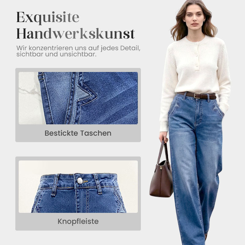 🔥🔥50% RABATT!🎁👖Damen Hochbund & Weitbein: Retro-Style, Bequeme Passform & Lässiger Look 👖✨-9