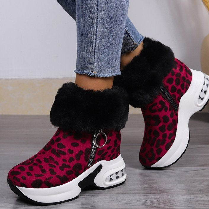 Plüschige, warme, höhenverstärkende Stiefeletten für Damen, ein Must-have für Herbst und Winter, modische, bequeme und vielseitige Schuhe🥰-6
