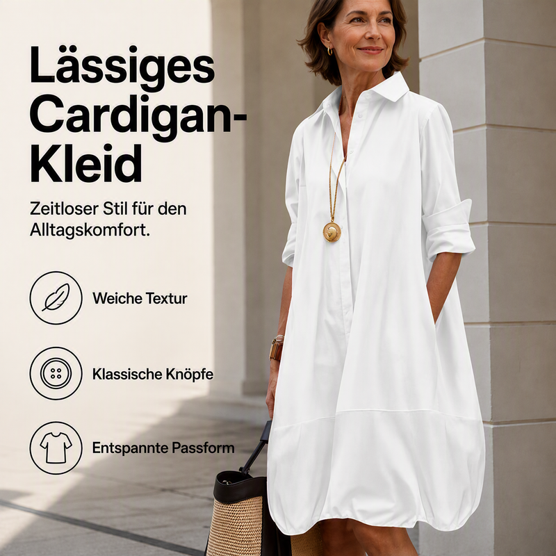 Lässiges Hemdkleid mit Knöpfen für Damen