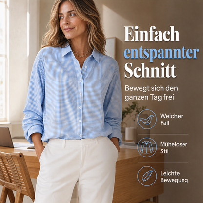 Langärmliges Retro-Karo-Oberteil für Damen-2