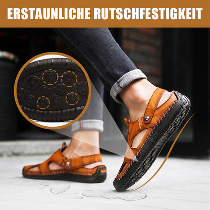 🔥Große Größe Weiches Leder Männer Atmungsaktive Outdoor-Sandalen💥💥-6