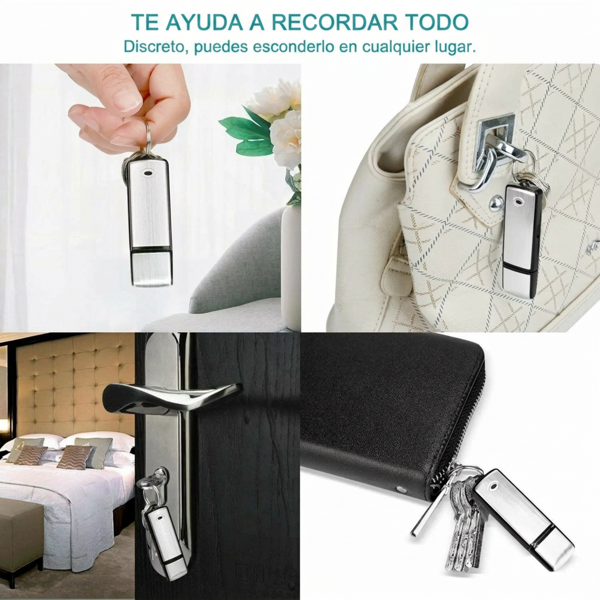 Unidad Flash USB Grabadora de Voz 2 en 1 – Activada por Voz, Reducción Inteligente de Ruido, Guardado Automático de Archivos