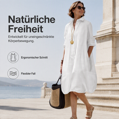 Lässiges Hemdkleid mit Knöpfen für Damen-6