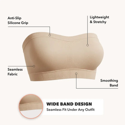 🌸👙 Verwandelbarer 2-in-1 Bandeau-BH mit abnehmbaren Trägern – Nahtloser Komfort-BH für trägerlose Kleidung & Alltag