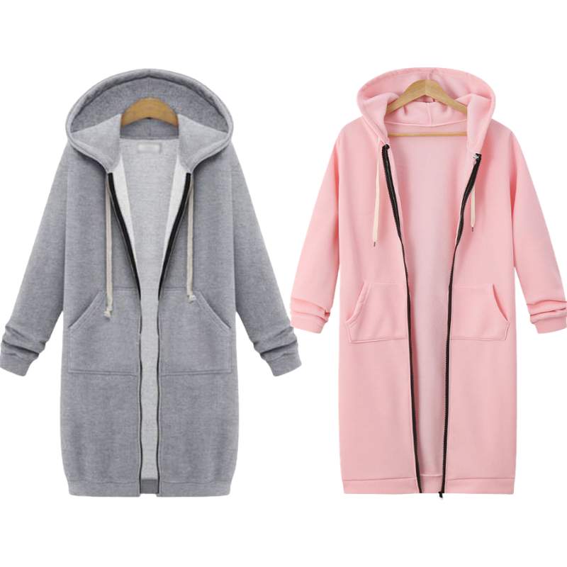 🔥✨Damen Fleece‑Kapuzenpullover mit Reißverschluss-25