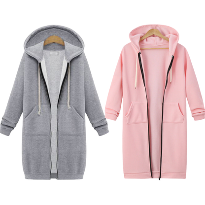 🔥✨Damen Fleece‑Kapuzenpullover mit Reißverschluss-25