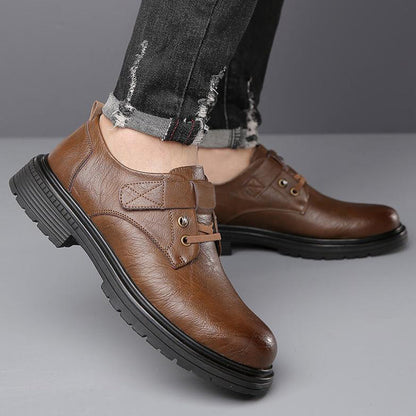 👍Atmungsfreie Retro -PU-Leder -Softroshese von Männern-3