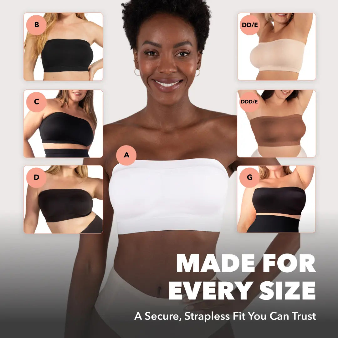 🌸👙 Verwandelbarer 2-in-1 Bandeau-BH mit abnehmbaren Trägern – Nahtloser Komfort-BH für trägerlose Kleidung & Alltag