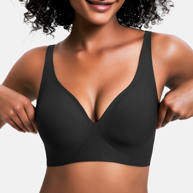 👙 50% RABATT! 💕 Nahtloser kabelloser Push-up-BH für Damen – Tiefes V, unsichtbar & bequem – Perfekt unter tief ausgeschnittenen oder engen Oberteilen – natürliches Dekolleté ohne Bügel ✨🌸