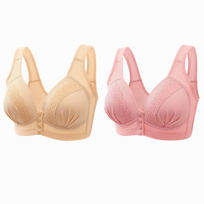 👙 50% RABATT! 🌸 Atmungsaktiver Baumwoll-BH mit Knopfleiste – Einfaches An- und Ausziehen, Weicher Tragekomfort & Anpassbarer Halt 🎀