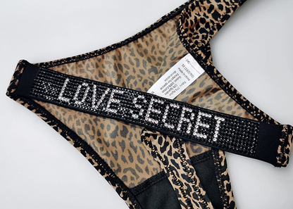 Damen Sexy String Tanga mit Strasssteinen, niedrige Taille, hoher Schnitt, Bikini-Unterwäsche, Hipster, T-Back-Höschen-2