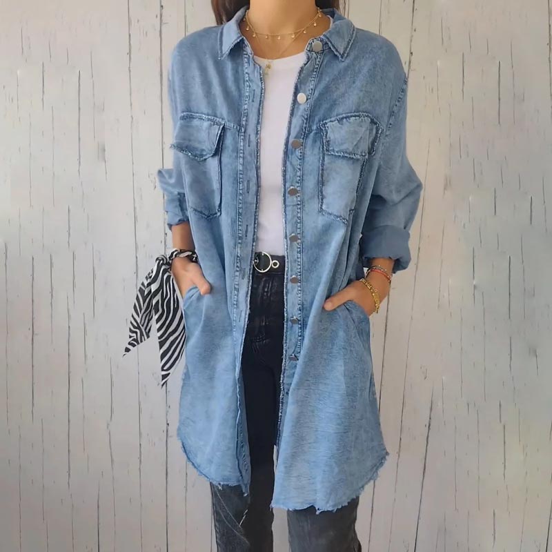 🔥Lockere und bequeme Denim-Oberbekleidung für Damen🌟-1