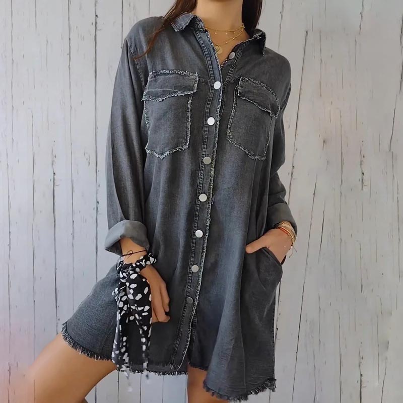 🔥Lockere und bequeme Denim-Oberbekleidung für Damen🌟-5