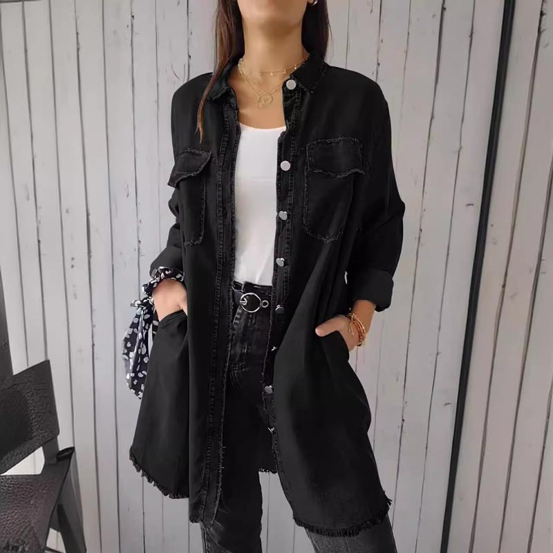 🔥Lockere und bequeme Denim-Oberbekleidung für Damen🌟-7