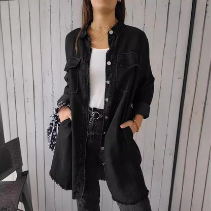 🔥Lockere und bequeme Denim-Oberbekleidung für Damen🌟-7