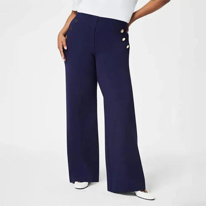 💖50 % Rabatt & kostenloser Versand💖 Damen-Plus-Size-Hochdehnbare Hochtaillen-Hosen mit weitem Bein-1