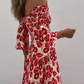 Close To The Vacation Floral Print Smocked Off Shoulder Pocketed Maxi Dress-5