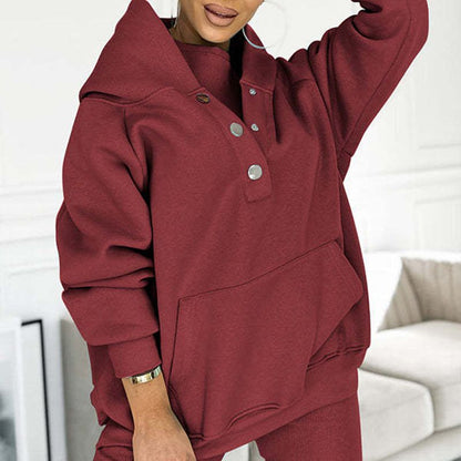 Lässiger und bequemer Sweatshirt-Anzug mit Kapuze-6