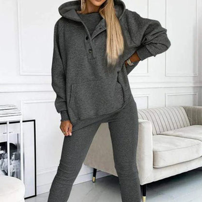 Lässiger und bequemer Sweatshirt-Anzug mit Kapuze-14