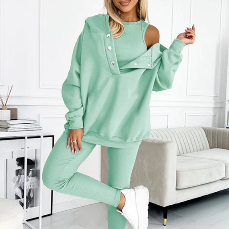 Lässiger und bequemer Sweatshirt-Anzug mit Kapuze-13