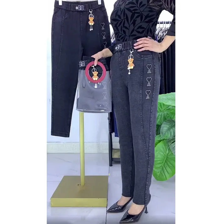 🚶🍂Modische, hochdehnbare Harem-Jeans in Übergrößen für den Freizeitlook👖-4