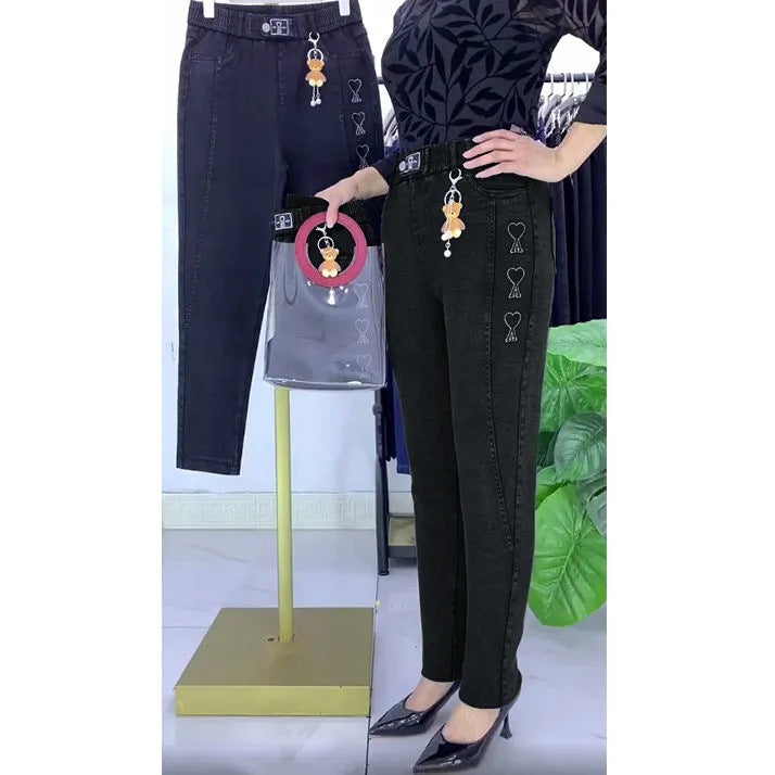 🚶🍂Modische, hochdehnbare Harem-Jeans in Übergrößen für den Freizeitlook👖-3