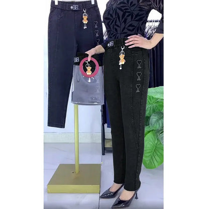 🚶🍂Modische, hochdehnbare Harem-Jeans in Übergrößen für den Freizeitlook👖-3