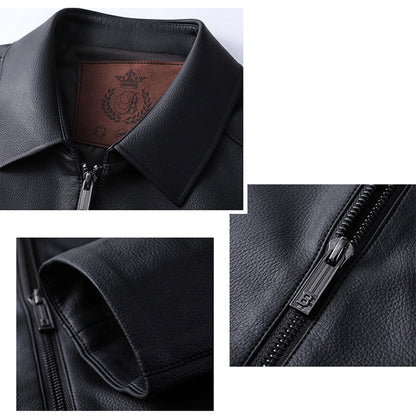 Herren Casual Business Revers PU Lederjacke-6