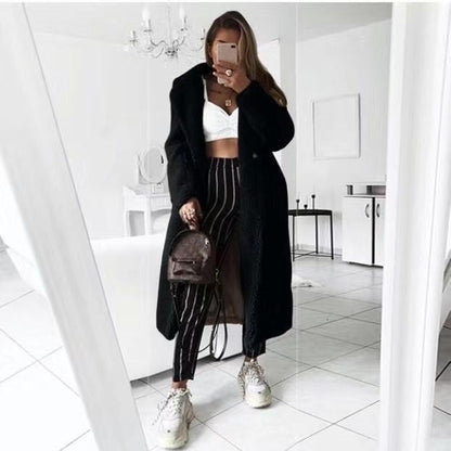 💕Women's Long Faux Fleece Warm Cardigan Coat-1