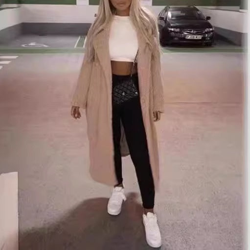 💕Women's Long Faux Fleece Warm Cardigan Coat-4