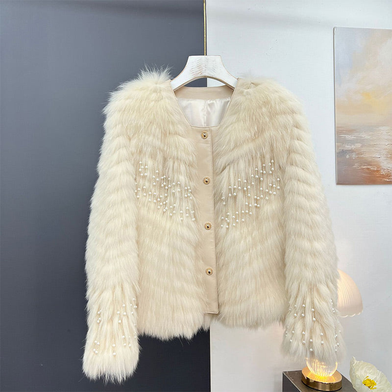 Women's Button-Down Fluffy Short Coat-2