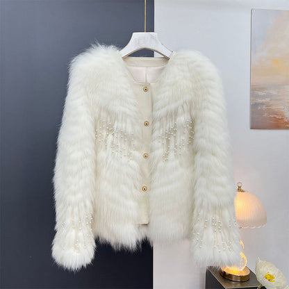 Women's Button-Down Fluffy Short Coat-1