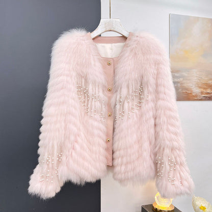 Women's Button-Down Fluffy Short Coat-9