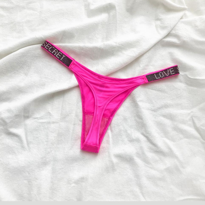 Damen Sexy String Tanga mit Strasssteinen, niedrige Taille, hoher Schnitt, Bikini-Unterwäsche, Hipster, T-Back-Höschen-4