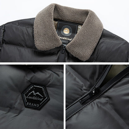 Hohe Qualität🔥Wärmende, wasserdichte Herren-Daunenjacke mit Kragen🔥-1