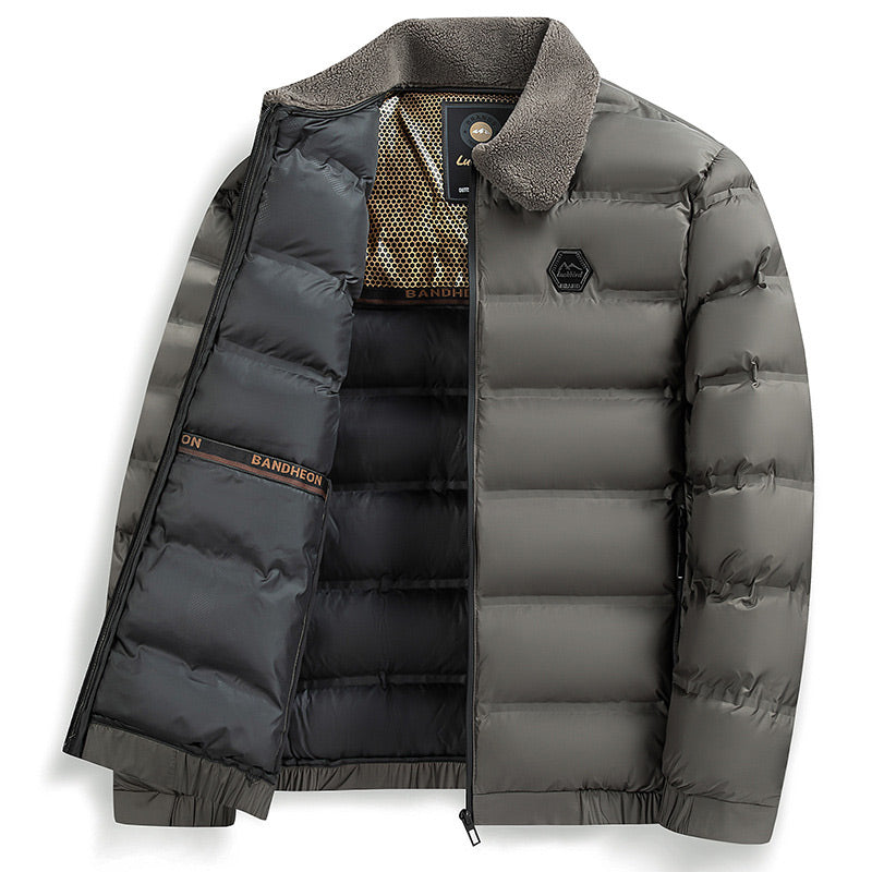 Hohe Qualität🔥Wärmende, wasserdichte Herren-Daunenjacke mit Kragen🔥-4