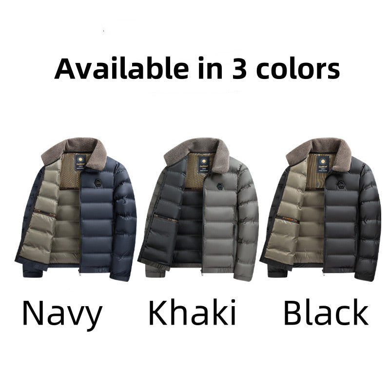 Hohe Qualität🔥Wärmende, wasserdichte Herren-Daunenjacke mit Kragen🔥-7