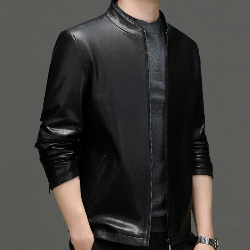 Klassische PU-Lederjacke für Herren mit Frontreißverschluss 🔥Business Casual Easy Match-13