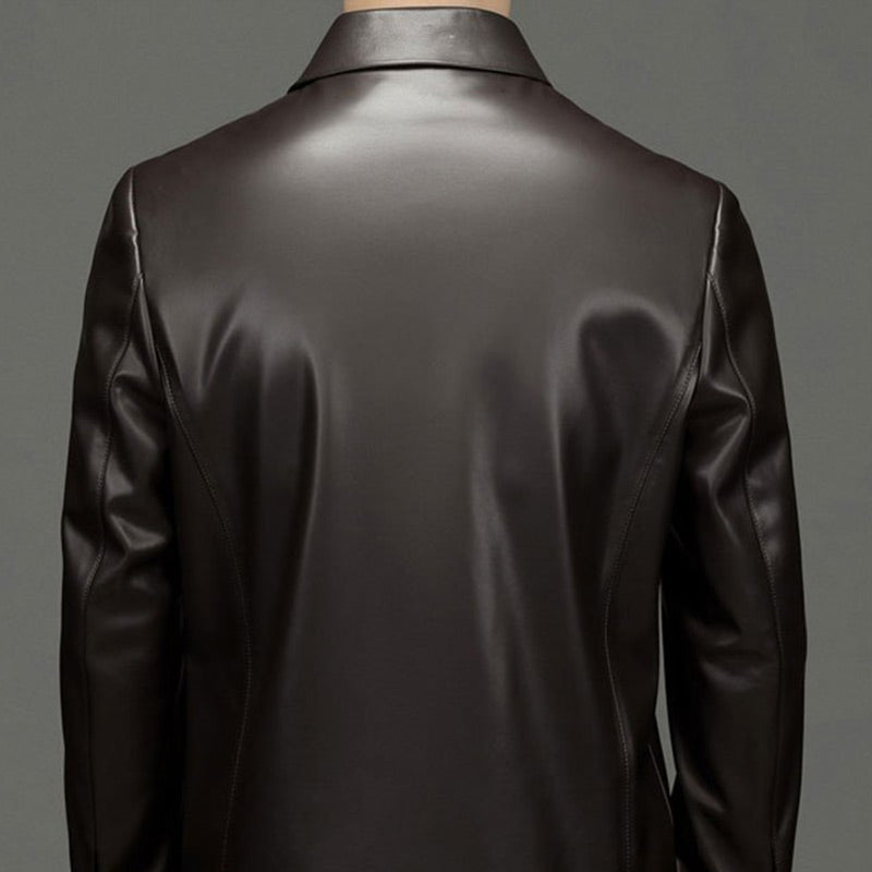 Klassische PU-Lederjacke für Herren mit Frontreißverschluss 🔥Business Casual Easy Match-12