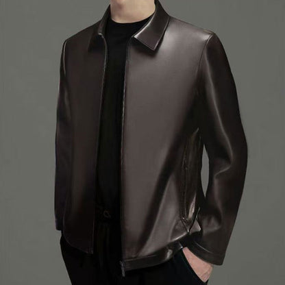 Klassische PU-Lederjacke für Herren mit Frontreißverschluss 🔥Business Casual Easy Match-11